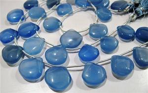 Cuentas de Calcedonia Azul Natural en Forma de Corazón, 15-16 mm, Vendidas por Hilo de 10 Pulgadas - Product Image 2