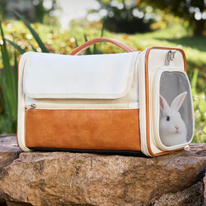 Sac de transport pour animaux de compagnie de petite taille, lapin, chat, chien, avec fenêtre en maille respirante, sac de voyage avec poignée, sac de transport pour animaux de compagnie en plein air - Product Image 1