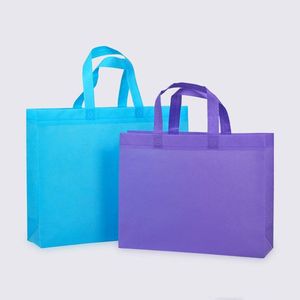 Bolsa de tela no tejida con logotipo personalizado, reutilizable, de tela PP, con asa larga, serigrafía, para compras o negocios. - Product Image 3