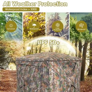 Tente de chasse escamotable avec toile occultante UV50+, ignifuge 150D, imperméable, structure en fibre de verre - Product Image 6