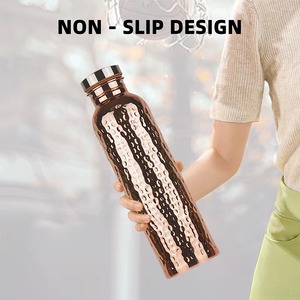 Premium Quality <b>Copper</b> <b>Bottle</b> Decorative Hammered Design <b>Copper</b> Water <b>Bottle</b> For <b>Drink</b> Best Quality Best Selling Pure <b>Copper</b> - Product Image 5