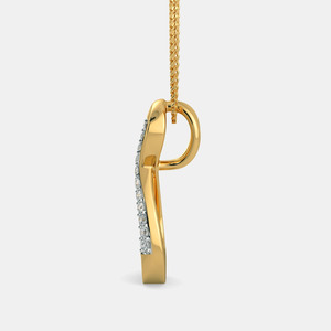 Collier pendentif en or jaune avec spirale infinie et diamant de laboratoire - Product Image 5