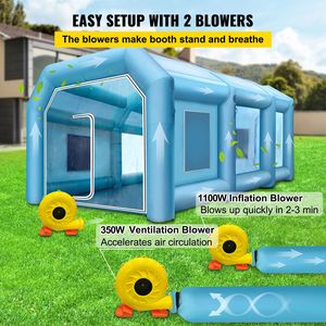 Tenda Gonfiabile Personalizzata 39.3x16.4x13.1 Ft per Cabina di Verniciatura Auto con Sistema di Riscaldamento a Bruciatore Diesel per Essiccazione - Product Image 6