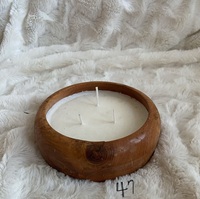 Bol à bougie en bois artisanal en forme de citrouille avec couvercle, récipient décoratif pour bougie en cire de soja, conteneur rustique pour parfum d'ambiance d'automne