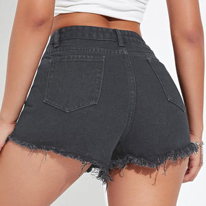 Nouveauté : Short en jean professionnel pour femme, taille haute, léger, respirant, en coton de haute qualité, avec logo personnalisé, idéal pour l'été - Product Image 3