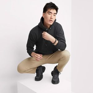 เสื้อฮู้ดผู้ชายถักนิตติ้งจากผ้าฝ้าย 100% เนื้อนุ่ม อุ่นสบาย สวมใส่สบายๆ คุณภาพพรีเมียม สไตล์สตรีทแวร์ ทรงพอดีตัว แฟชั่นทันสมัย - Product Image 2