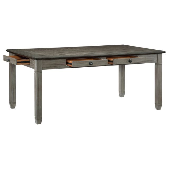 Casual Dining Rectangular Wooden Furniture Two-Tone Finish 6-Drawer Dining Table for Comfortable Seating