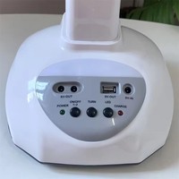 Ventilateur de bureau portable rechargeable de 16 pouces, 9W, en plastique, avec câble solaire de 3 m, câble de charge de 1,5 m, 3 pales, 6 heures d'autonomie de la batterie, haute performance