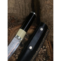 Couteau de chef Burraq en acier Damas fait main, lame de 7 pouces, épaisseur de 3,0 mm, manche en bois, étui en cuir de qualité supérieure