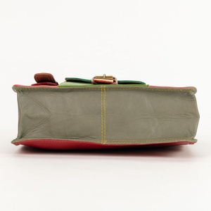 <b>Small</b> Recycled Leather Satchel Handbag Hot Selling Rainbow Color Purse Women's Stylish Unique Multi Uses Sustainable Sling Bags - Product Image 6