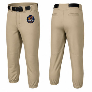Pantalon de baseball gris pour homme, logo personnalisé de haute qualité, matière respirante 100% polyester, coupe classique, pour toutes les saisons - Product Image 3