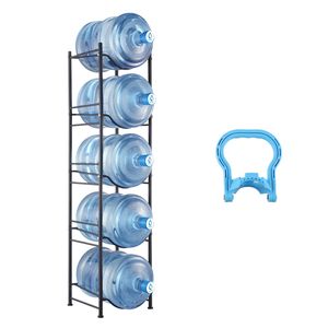 Portabottiglie d'acqua a 5 livelli per impieghi gravosi, a fila singola, per bottiglie da 5 galloni, scaffale in metallo per garage con 5 bottiglie - Product Image 4
