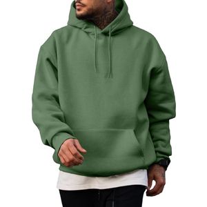 Sudadera con Capucha Básica de Forro Polar para Hombre, Corte Regular, Informal, con Bolsillo Delantero, Estilo Vintage, Tejido Grueso - Product Image 5