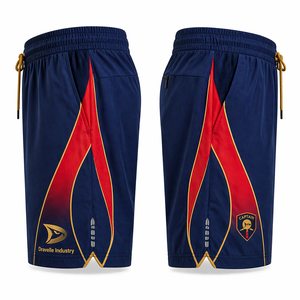 Custom Men's Premium Sporty Solid Pickleball Shorts-4-Way Stretch Moisture-Wicking Navy <b>Blue</b> Athletic Training Teamwear - Product Image 4
