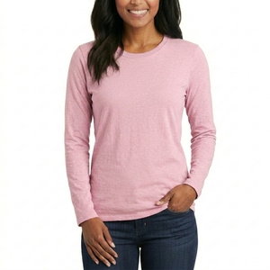 Solid Women Casual Long Sleeve T Shirt Premium Soft Cotton Fabric Lightweight Regular Fit Fashion Daily <b>Top</b> - Product Image 3
