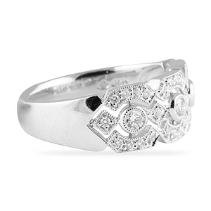 Bague de mariage en or blanc style vintage avec diamants de laboratoire taille brillant rond pour femme, idéale pour le quotidien - Product Image 2