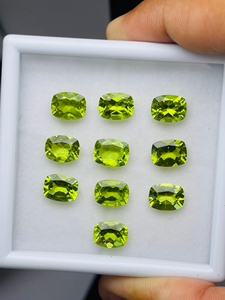AAA Quality Natural Green Peridot <b>Cushion</b> Cut 9*7mm 22.51 Cts Gemstone Third Party Certified No Treatments Superb Luster Perfect - Product Image 5