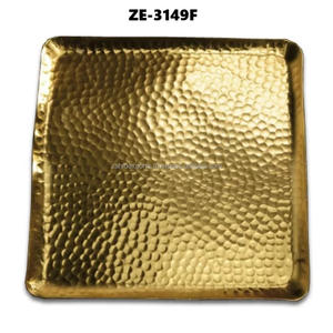 Ensemble de plateaux en métal pour cadeaux d'entreprise haut de gamme avec dessins latéraux détaillés fabriqués par le grand grossiste zahid exporte en Inde - Product Image 3