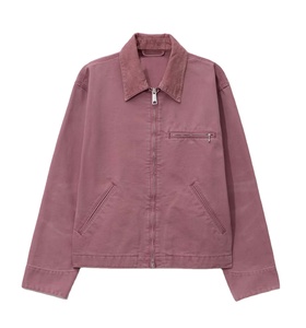 Chaqueta de Trabajo Francesa Personalizada al por Mayor para Hombre, Abrigo de Trabajo de Sarga de Algodón Rosa OEM, Uniforme de Trabajo Resistente - Product Image 1