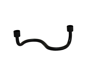 Modern 2-Arm Metal Candle Holder, Matte Black Wavy Taper <b>Candelabra</b>, Minimalist Abstract Tabletop Decor for Home and Dining - Product Image 1