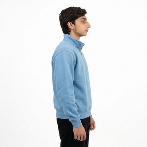 Sweat-shirt personnalisé pour homme avec fermeture éclair quart de tour, en molleton doux, coupe décontractée, col montant, pour un style urbain décontracté au quotidien - Product Image 5