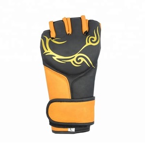 Gants de boxe MMA professionnels de haute qualité à demi-doigts en cuir PU avec fermeture auto-agrippante unisexe, service OEM personnalisé, confortables - Product Image 6