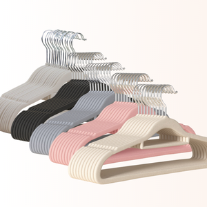 Pavico Vietnam Factory Heavy Duty Flexible Eco-Friendly Tier Tie Hanger Velvet 2-3pcs <b>Wardrobe</b> Bag Tools Non Slip Hanger - Product Image 6