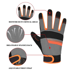 Guantes de Trabajo Mecánicos de Cuero Vacuno Granulado para Protección Industrial, Transpirables, con Respaldo Laminado de Spandex - Product Image 3