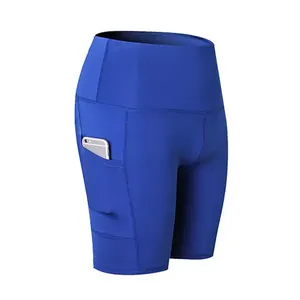 2026 Custom Athletic Women's Biker Shorts Breathable Summer Solid Color High Waist <b>Drawstring</b> - Product Image 3