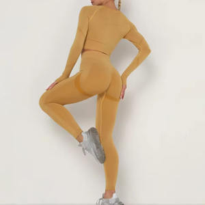 Ensemble de yoga pour femmes, 2 pièces, rose, vêtements de sport, ensemble de yoga pour l'entraînement, vêtements de sport pour la salle de sport, prix abordable, ensembles de yoga extensibles dans 4 directions - Product Image 2