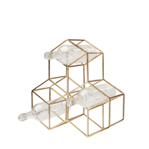 Porte-bouteilles en métal minimaliste, design hexagonal, porte-bouteilles en fer durable pour la salle à manger à domicile, porte-bouteilles faits à la main - Product Image 2