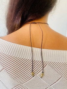 Collier en macramé fait main avec pierre d'aigue-marine verte, pendentif en macramé brun complexe, pierre précieuse naturelle, bijoux bohèmes en cristal de guérison - Product Image 3