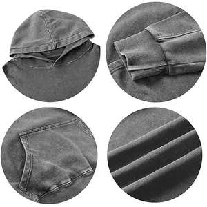 Sudadera con Capucha Oversize de Algodón Grueso de 400 g/m² para Hombre, Estilo Baggy, con Logo Personalizado, de Alta Calidad, con Efecto Desgastado y Lavado Ácido - Product Image 4