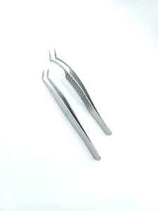 Pinzas de extensión de pestañas de calidad premium, KHADMI IMPEX con punta de fibra, rectas y curvas, y pinzas para pestañas de volumen. - Product Image 4