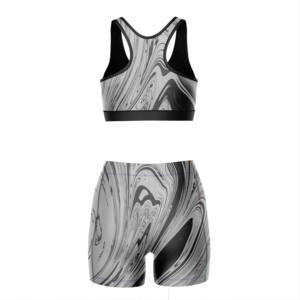Ensemble 2 pièces de sport pour femme, nouveau, personnalisé, vente en gros, sans couture, respirant, séchage rapide, taille mi-haute, couleur unie, grande taille, soutien-gorge de sport et short de gym - Product Image 3