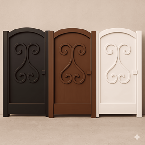 KHP Wrought Iron Garden Gate Contemporary Design Manual <b>Swing</b> Door Exterior Use Finished Surface Metal Entry Gate 1 Year - Product Image 6