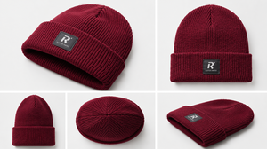 Custom Embroidered 3D Rib Knit 100% Acrylic Adjustable Beanie <b>Hat</b> <b>Winter</b> Warm Cuffed with Woven Logo for Men & Women - Product Image 6