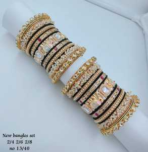 PADMAWATI BANGLES PRIVATE LIMITED High Quality Brass Gold Plated Bezel Setting Multi Color Indian Traditional Ethnic Wedding - Product Image 2