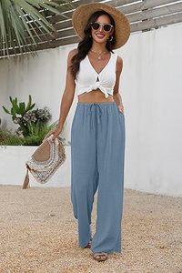 Pantalons décontractés à jambes larges pour femmes - Product Image 4