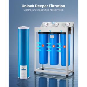 Filtro a Carbone Attivo da Guscio di Cocco KDF 4.5'' x 20'' per Depuratore Acqua Domestico, Cartuccia di Ricambio in PP per Tutta la Casa - Product Image 6