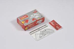 Juego de 4 piezas de geometría (transportador y reglas) de alta demanda para clases de matemáticas, exámenes y estudio, disponible para grandes cantidades. - Product Image 2