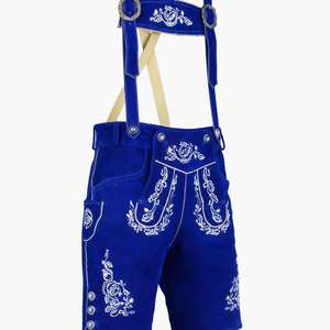 Auténticos Pantalones Cortos de Cuero Azul Bávaro, Tallas Europeas 46 a 60 - Product Image 1