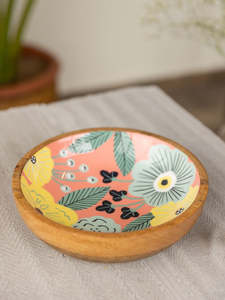 Tazón de Comida Esmaltado VelvetGrain, Tazón de Madera Hecho a Mano con Diseño Impreso para Comidas de Lujo, Bocadillos Gourmet, Frutas y Postres - Product Image 6
