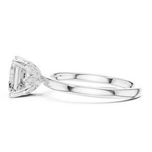 Bague de fiançailles solitaire en diamant de laboratoire taille Asscher certifié GRA, en or blanc 14 carats, bijoux fins au prix le plus bas - Product Image 2