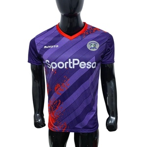 Breathable 100% <b>Polyester</b> Anti-Bacterial Quick Dry Sports Sublimation Transfer Print Striped Soccer T-<b>shirt</b> Custom Retro Jersey - Product Image 2