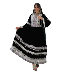 New Arrival Traditional Afghan Kuchi Handmade Tribal Chiffon Dress Featuring Embroidery Long Sleeves Afghan Kuchi Dress - Product Image 1