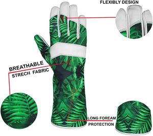 Vente en gros Gants en cuir PVC avec imprimé floral personnalisés taille XL imperméables résistants aux coupures pour les travaux de jardinage pour les dames et les enfants - Product Image 3