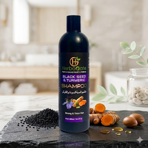 Premium Black Seed Turmeric Hair Shampoo for Healthy Scalp Nourishment and Daily Beauty Care Benefits - Product Image 1