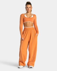 Pantalon de jogging décontracté pour femme, taille mi-haute, coupe ample, jambe large, en molleton 100% coton, motif peint, hiver, ODM, streetwear, gym, détente - Product Image 2