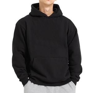 New 2026 Design Winter Men's Casual Hoodie-Plain Dyed 100% Cotton Quick Dry <b>Thick</b> <b>Fleece</b> Long Sleeve Regular Fit Breathable - Product Image 1